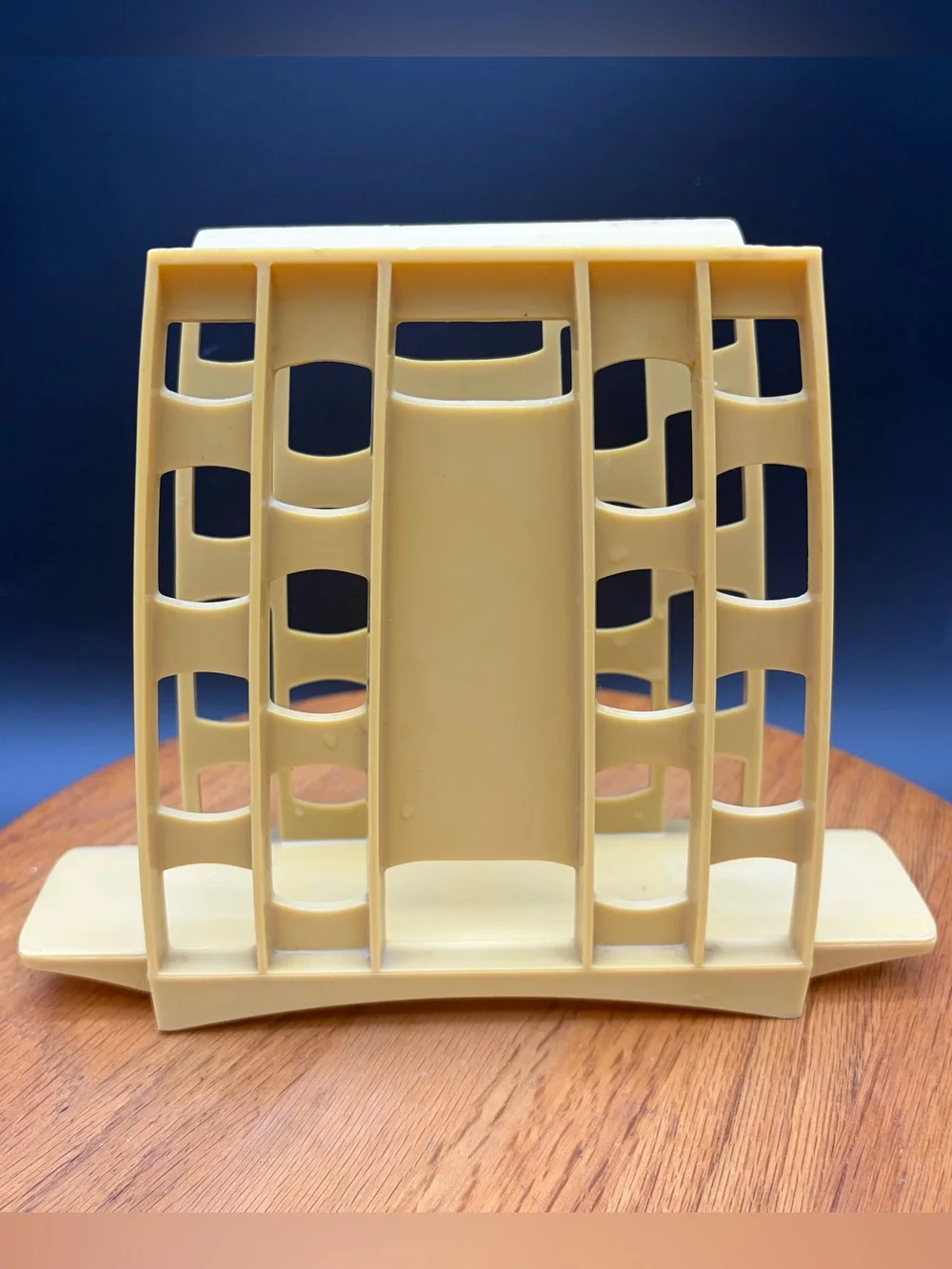 Vintage Retro Floral Mustard Yellow Napkin Holder Plastic MCM Cottagecore